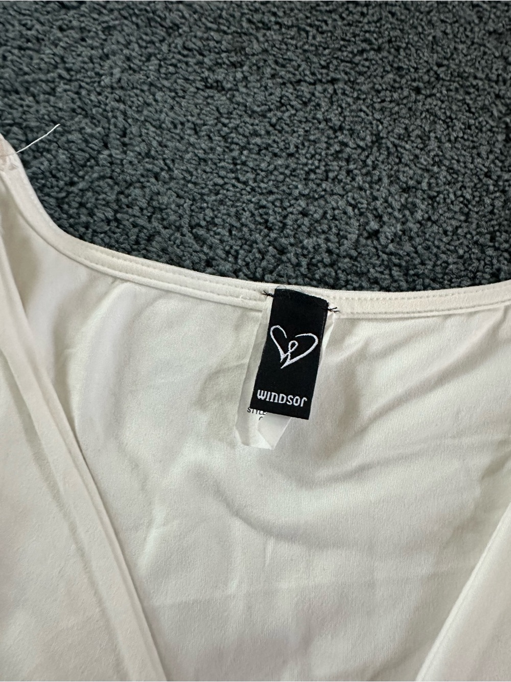 Windsor Cream Ruched Tie-Front Long Sleeve Crop Top - Picture 3 of 3